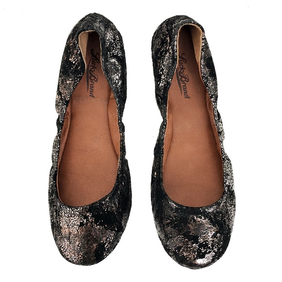 Lucky Brand Shoes - Lucky Brand Emmie Flat in Speckled Bronze Black 7